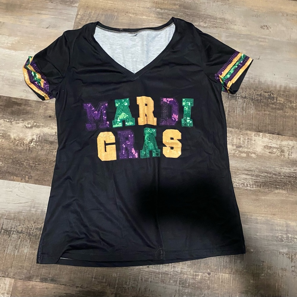 Mardi Gras Black Short Sleeve Tee